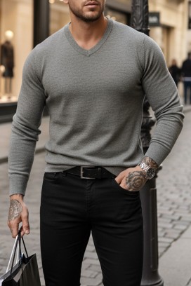 ανδρικό πουλόβερ MARKAN GREY