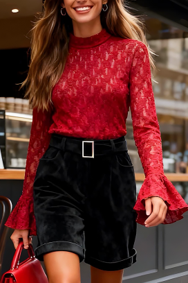 γυναικεία μπλούζα LALVERZA RED