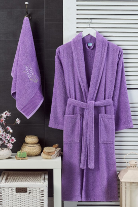 σετ μπουρνούζι και πετσέτα DRONEIFA LILA