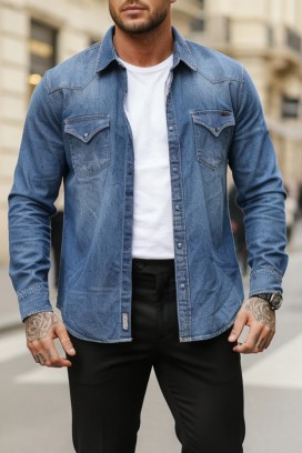 ανδρικό πουκάμισο TORMER BLUE