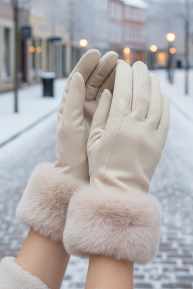 γυναικεία γάντια POLIARZA ECRU