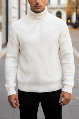 ανδρικό πουλόβερ BERFEN WHITE