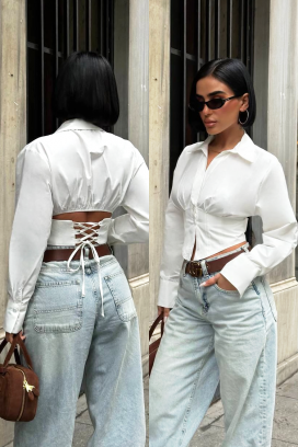 γυναικείο πουκάμισο BANSOLTA WHITE