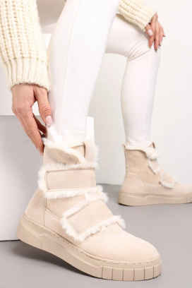 γυναικεία μποτάκια ZALVRINDA ECRU