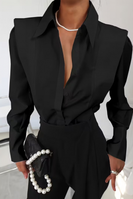 γυναικείο πουκάμισο PLEVOLZA BLACK