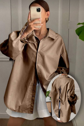 γυναικείο πουκάμισο PREVOLZA BROWN