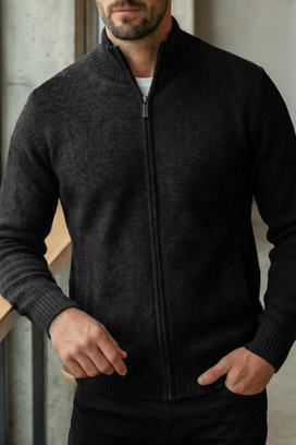 ανδρική ζακέτα TIMBO BLACK