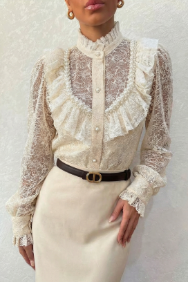 γυναικείο πουκάμισο GLENDILA ECRU