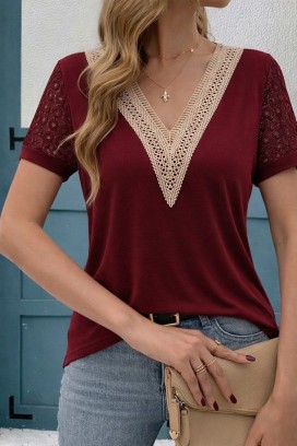 κοντομάνικο μπλουζάκι ANATEMIDA BORDO