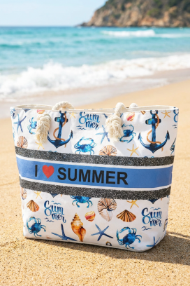 τσάντα παραλίας ZENOVIA BLUE