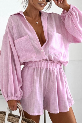 αέρινο γυναικείο σύνολο δύο τεμαχίων ADAMILA PINK
